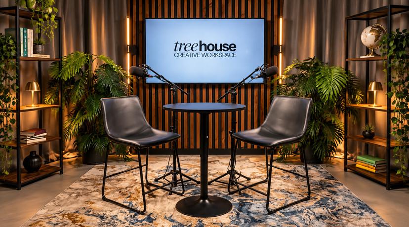 Three bar-height stools around a high round table for casual, hangout-style conversations.